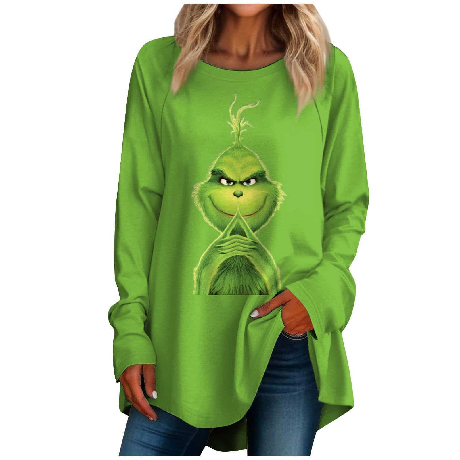 2024 Christmas Grinch Sweatshirt Hoodie Pullover For Women Women's