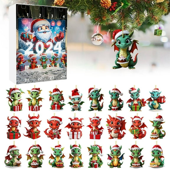 2024 Christmas Holiday Advent Calendar - Cute Santa Baby Christmas Countdown Sets for Festive - Flat Style Home Decoration Set for Advent Season
