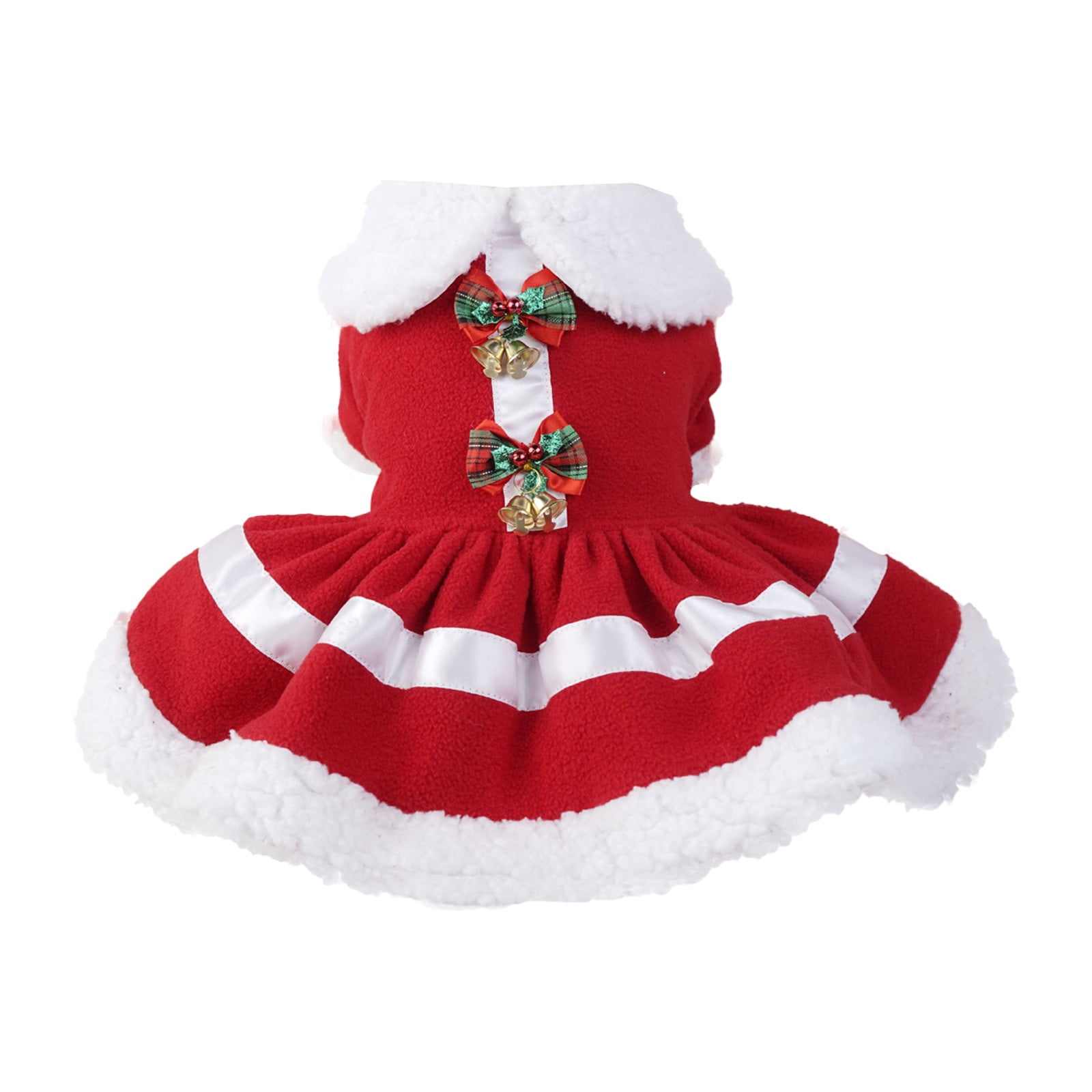 2024 Christmas Pet Dress Santa Pet Clothes for Medium Dogs Red Bell