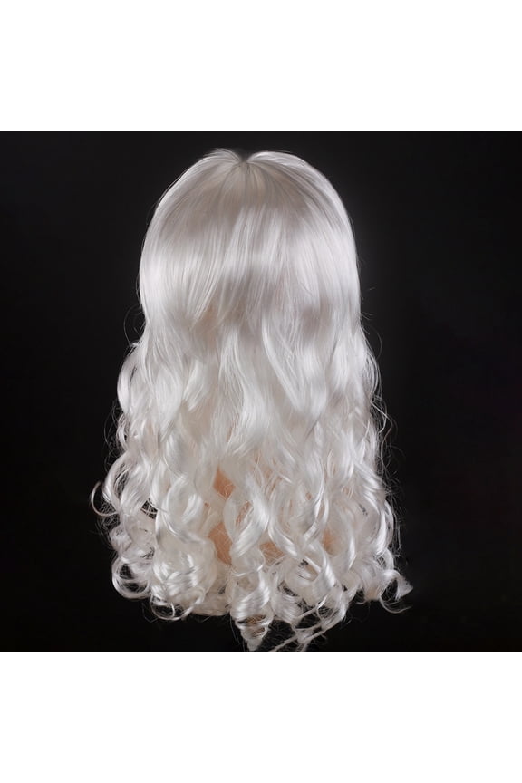 2024 Christmas Santa Long Curly Hair Wig for Men and Women Hand Wrapped Style for Festive Celebrations
