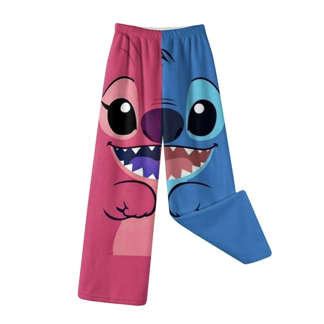 2024 Christmas Stitch Printing Cozy Cartoon Character Lounge Pants for