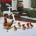 2024 Christmas Yard Decoration Realistic Chicken Wearing Santa Hat