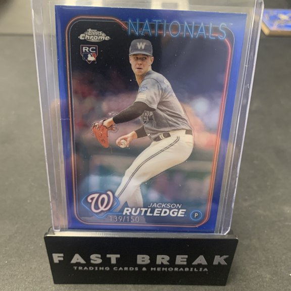 2024 Chrome Jaskson Rutledge #42 Chrome Blue Refractor Limited Edition Short Print Hologram Parallel/Variety Rookie Chas