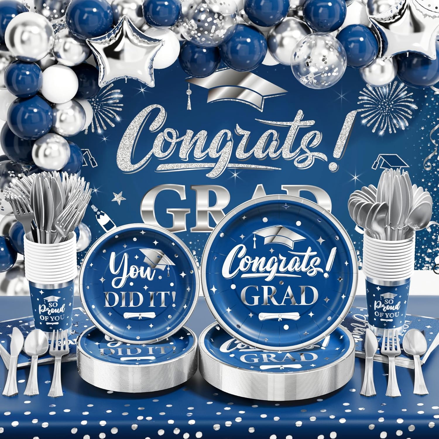 Graduation Dinnerware 2024 Class Graduation Party Decoration Supplies, 245PCS College Grad ...