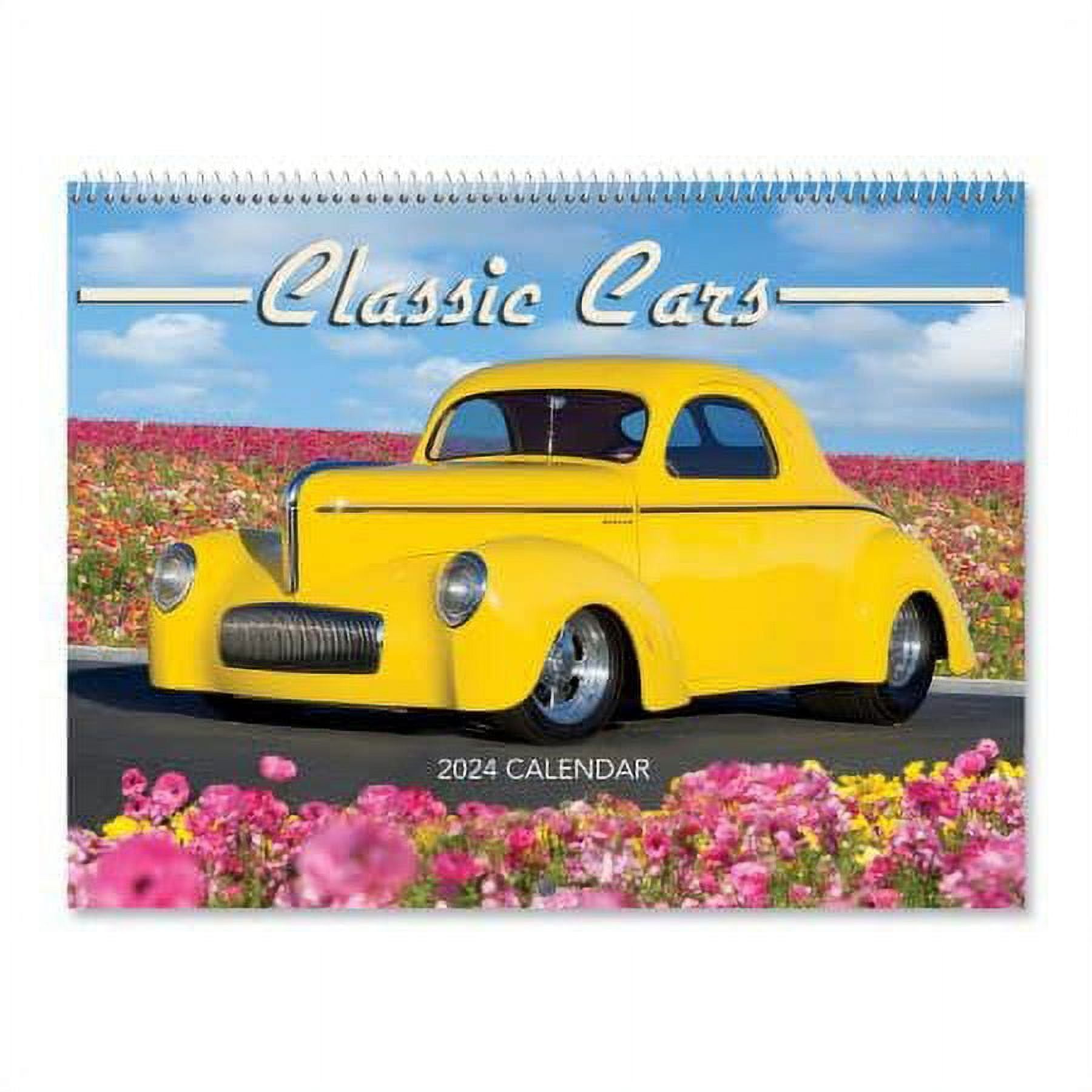 2024 Classic Cars Wall Calendar, 12" x 9" (Closed), Monthly Format