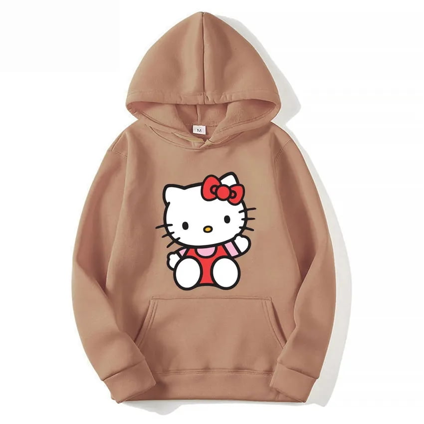 2024 Classic Cute Clothes Sanrio Hello Kitty Print Y2K Women's Oversized Hoodie Plus Size Women