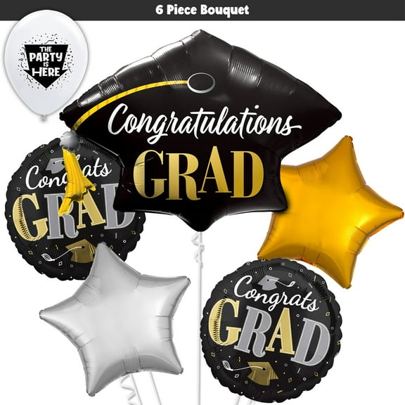 2024 Classic Grad Celebration! Graduation Balloons Bouquet Kit - Congrats Grad Party Decor Decoration Supplies