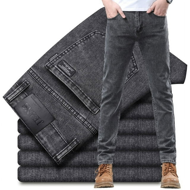 2024 Classic Slim Korea Fashion Solid Color Simple Male Straight Skinny