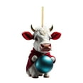 2024 Clearance 2D Acrylic Fun Cow Christmas Tree Ornaments Cat Acrylic