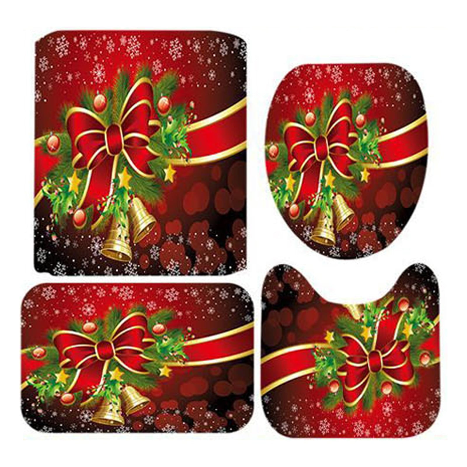 2024 Clearance Bathroom Shower Curtain Toilet Lid U Shaped Mat Floor