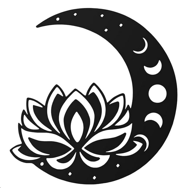 2024 Clearance Black Metal Flower Wall Decoration Moon Shape Metal Wall