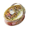 2024 Clearance Easter Ornament Oval Box With Handle Rabbit Egg Pattern
