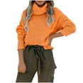 thumbnail image 1 of 2026 ! JINMGG 2026 Fall Winter Plus Size Sweaters for Women, and Winter Women's Casual Turtleneck Pullover Blouse Knitting Backless Long Sleeve Solid Tops Sweaters, 1 of 8