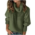thumbnail image 1 of 2024 Clearance! JINMGG 2024 Fall Winter Plus Size Sweaters for Women Clearance, and Winter Women's Casual Turtleneck Pullover Blouse Knitting Long Sleeve Solid Tops Sweaters, 1 of 8