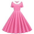 thumbnail image 1 of 2026 ! JINMGG 2026 Summer Dresses under $10.00 Fashion Womens A Line Flare Vintage Dress BowKnot Prom Swing Short Sleeve Polka Dot Printing Party Dress, 1 of 5