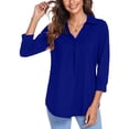 thumbnail image 1 of 2026 ! JINMGG 2026 Summer Womens Tops Womens Plus Size $5 Fashion Woman V Neck Three Quarter 3/4Sleeve T Shirt Autumn Solid Blouse Tops Sweatshirt, 1 of 7
