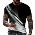 thumbnail image 1 of 2026 ! JINMGG Mens Tops under $5,Men Casual Round Neck Light Perception 3D Digital Printing Pullover Fitness Sports Shorts Sleeves T Shirt Blouse,Gray XL, 1 of 4