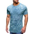 thumbnail image 1 of 2026 ! JINMGG Mens Tops under $5,Men's Short-sleeved Round Neck Hanging Dyeing Lapel Slim T-Shirt Bottom Shirt Fashion Sports Casual Shirt Tops Daily Top Blouse, 1 of 5