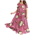 thumbnail image 1 of 2026 ! JINMGG Summer Dresses 2026, Dresses for Women 2026 Women Casual Loose Bohemian Floral Dresses with Pockets Short Sleeve Summer Beach Swinging Dress Pink XL, 1 of 4