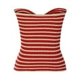 thumbnail image 1 of 2026 ! JINMGG V Neck Sweaters for Women Fall Winter,Women's Stripe Breast Wrap Sexy Sleeveless V-Neck Beautiful Back Knitting Vest Hollow Out Tube Tops, 1 of 1