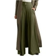 thumbnail image 1 of 2026 ! JINMGG Womens Plus Size Pants Women's Fashion Casual Full-Length Loose Pants Solid High Waist Trousers Long Straight Wide Leg Pants Army Green XXXXL, 1 of 8