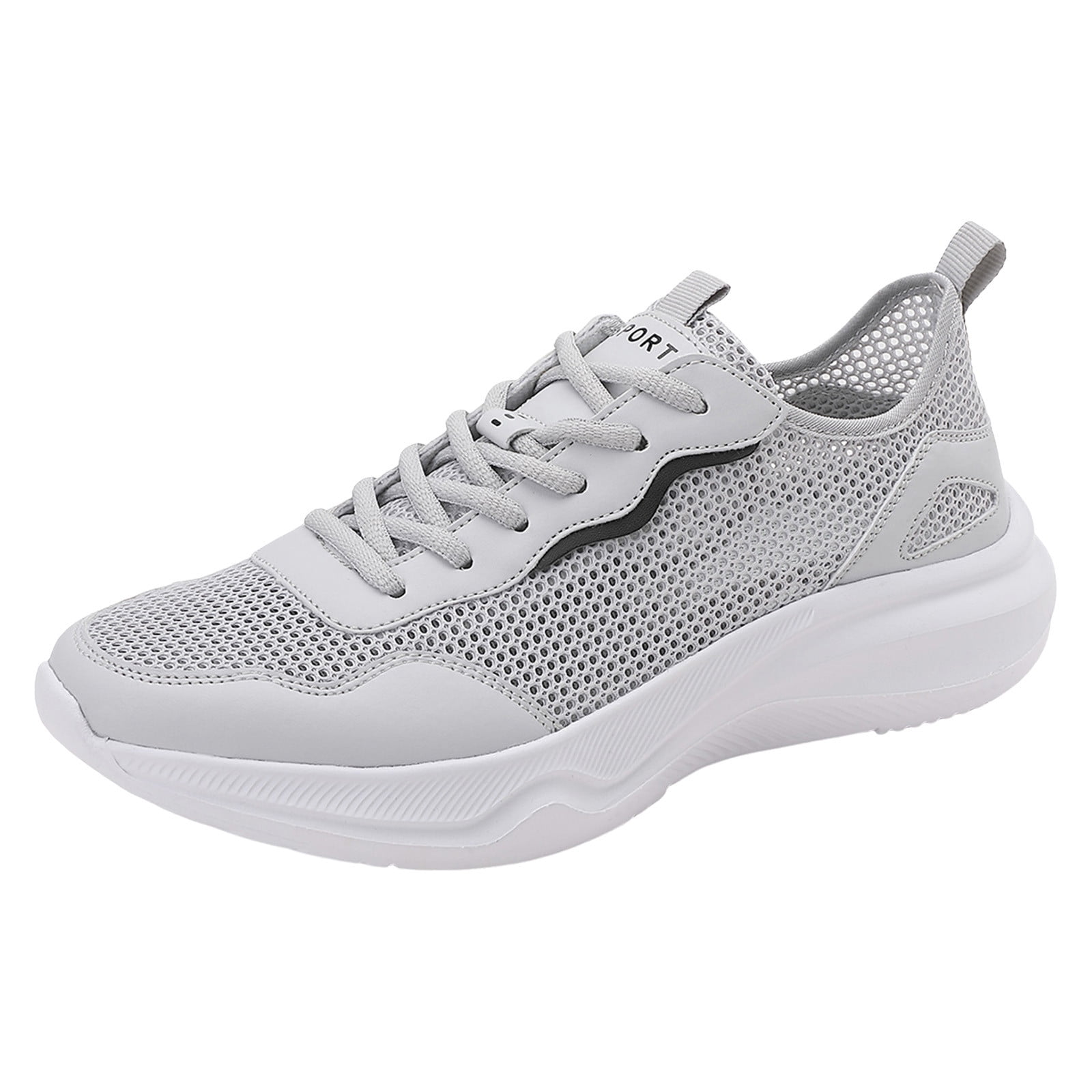 2024 Clearance Men s Running Shoes Men Casual Leather Night Reflective Men Sneakers Clearance Sale Running Shoes for Men Grey 45 Walmart