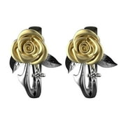 CAMERIARIO 2024 Clearance Sale Fashion Plated 18k Gold Exquisite Diamond Rose Earrings For Women Jewelry Gifts