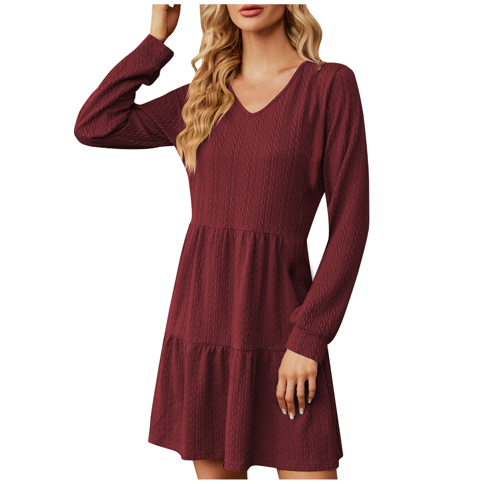Knit Burgundy A Line Summer Dress Knit Burgundy A Line Summer Dress