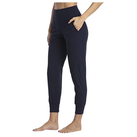 2024 Clearance under $5 JINMGG Womens Plus Size Clearance $5 Womens Stretch Yoga Leggings Fitness Running Gym Sports Full Length Active Pants Navy XL