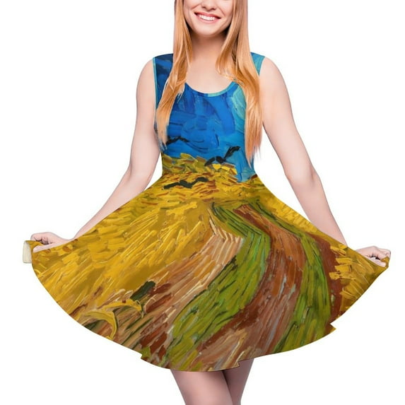 2024 Clothes Oversized Summer Dress Skate Graphic Aesthetic Waist High Dresses Beach Wheatfield Dress Vincent