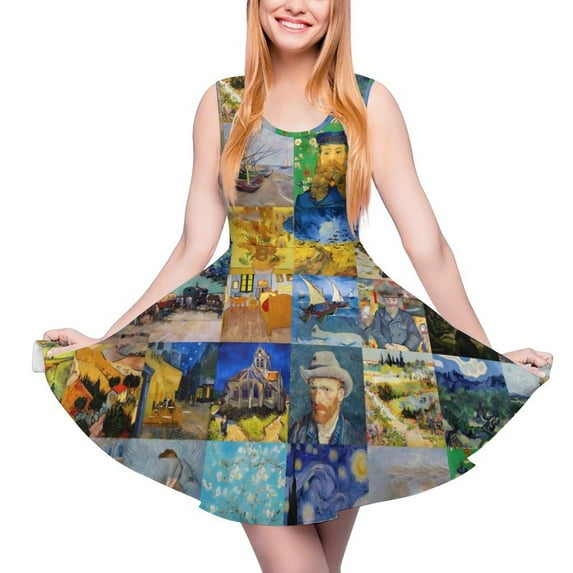 2024 Clothes Oversized Summer Dress Skate Graphic Aesthetic Waist High Dresses Beach Wheatfield Dress Vincent