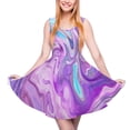 thumbnail image 1 of 2024 Clothes Pattern Lady Dress Skate Oversized Fashion Street Waist High Dresses Beach Ink Alcohol Abstract Dress Print Liquid Green, 1 of 7