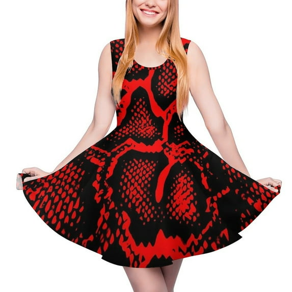2024 Clothing Design Woman Dress Skate Oversized Aesthetic Sleeveless Dresses Boho Scales Snake Dress Snakeskin Trend