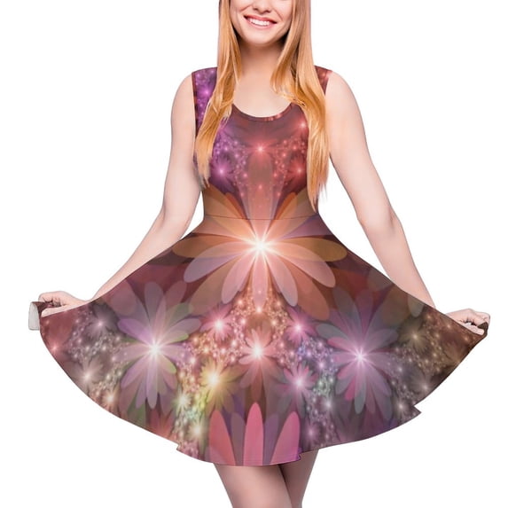 2024 Clothing Design Womens Dress Skate Oversized Fashion Street Waist High Dresses Boho Print Colorful Cute Dress Floral Vintage