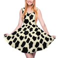thumbnail image 1 of 2024 Clothing Graphic Female Dress Skate Style Street Sleeveless Dresses Cute Trendy Animals Farm Farmer Dress Print Cow Spots Brown, 1 of 7
