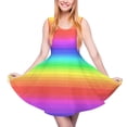 thumbnail image 1 of 2024 Clothing Oversized Womens Summer Dress Skate Graphic Casual Dresses Club Night Print Stripes Colorful Dress Bright, 1 of 7