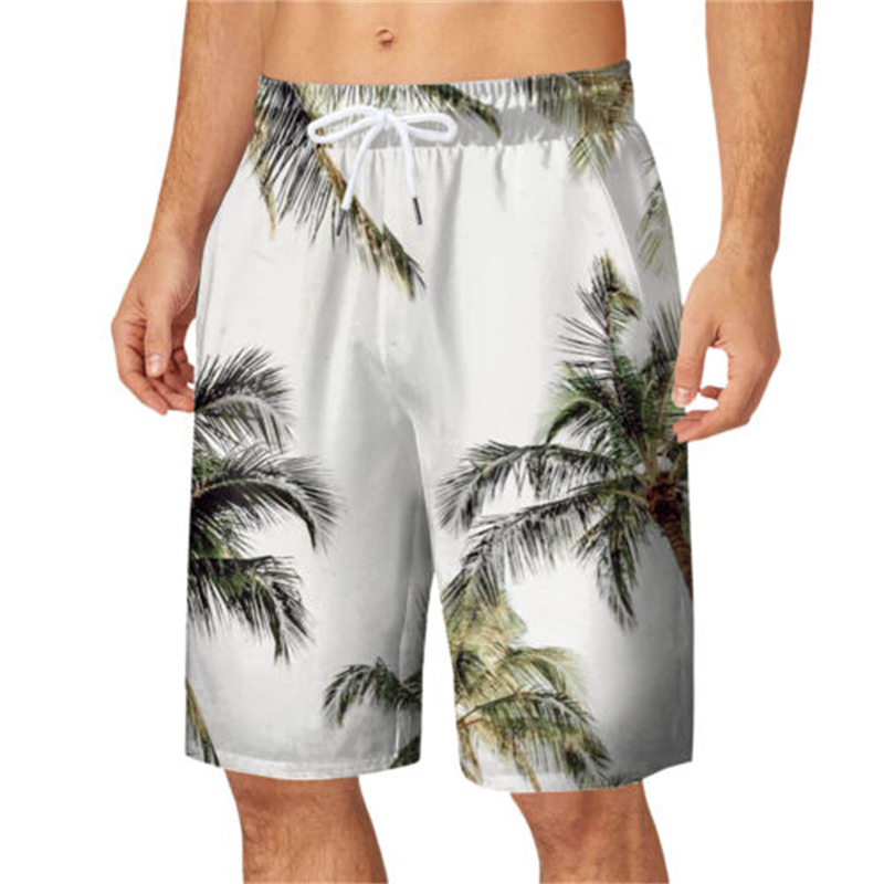 2024 Coconut Tree Beach Shorts Fashion 3D Print Surfing Board Shorts