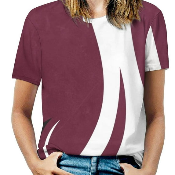 2024 Colorado Inspired Art Ruffle Short Sleeve T-Shirt V Neck Shirts Pattern Cute Tops Casual Tee Colorado Denver Avalanche Avs