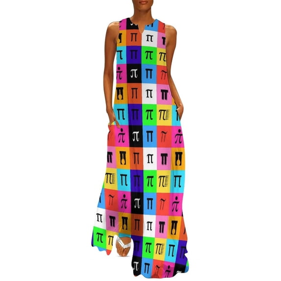 2024 Colorblock Print Dress Modern Check Kawaii Maxi Dress V Neck Custom Boho Beach Long Dresses Street Wear Oversize Vestido