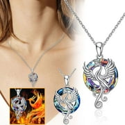 YOMIEE 2024 Colorful Crystal Jewelry Phoenix Necklace Crystal Phoenix Pendant Jewelry Phoenix Necklace Gift for Women Christmas Valentine's Day