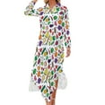 thumbnail image 1 of 2024 Colorful Fruit Print Casual Dress Orange Lemon Street Fashion Dresses V Neck Elegant Chiffon Dress Long Sleeve Vestido Big Size, 1 of 7