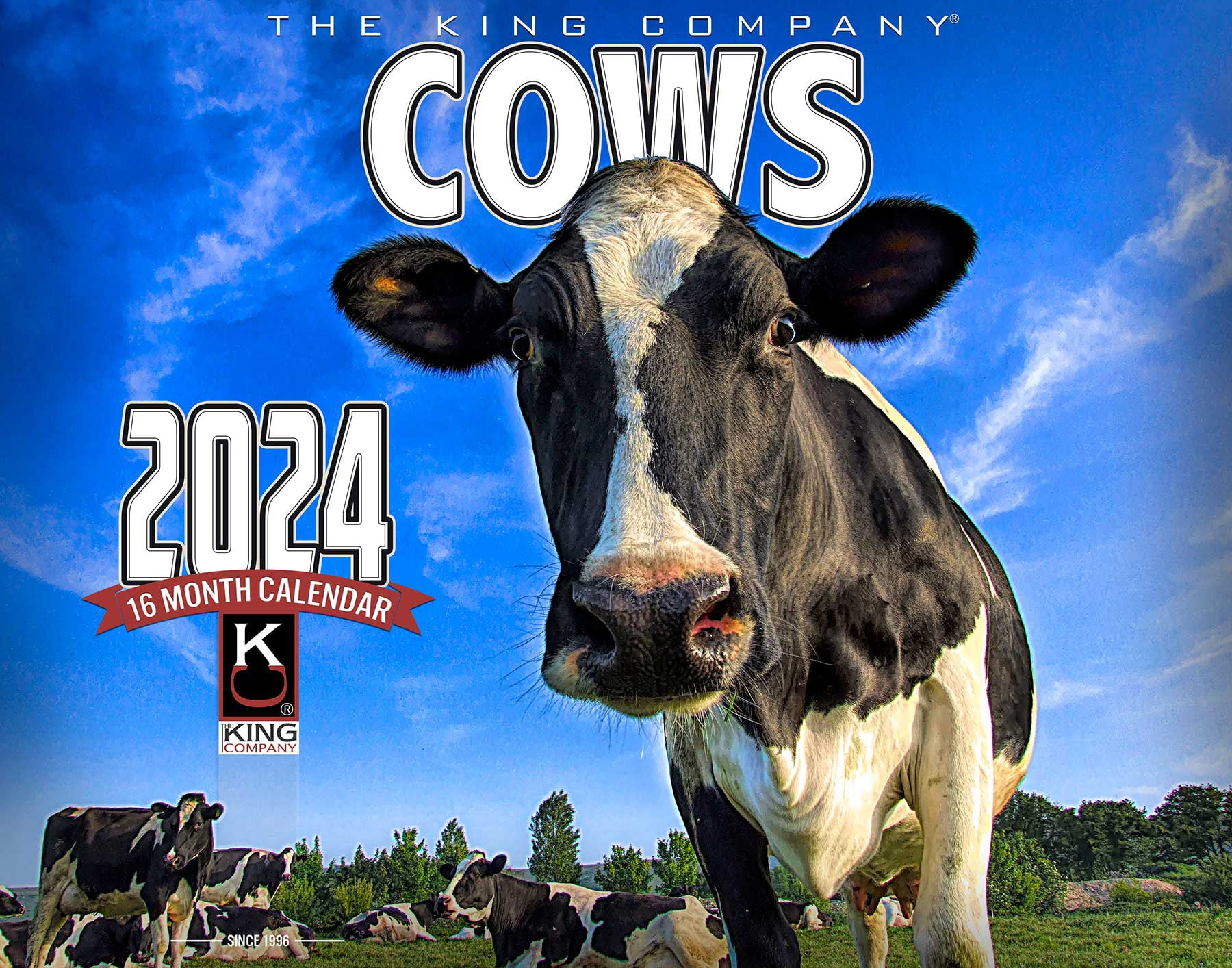 2024 Cows Wall Calendar 16Month XLarge Size 14x22, Best Farm Cows