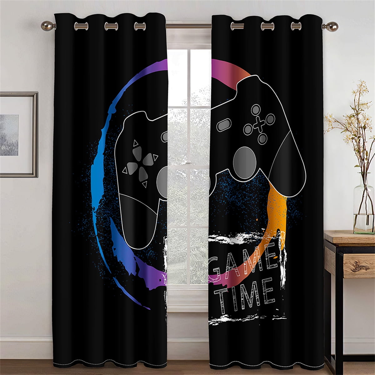 2024 Creative Gamer Curtains for Boys Bedroom Gaming Room Decor Window ...