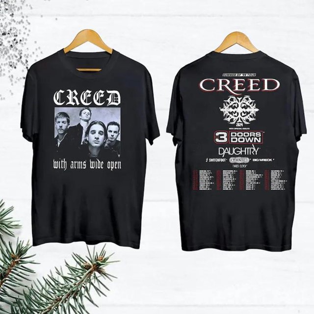 2024 Creed Band Tour Vintage TShirt, Creed Band Fan Gift Shirt, Creed