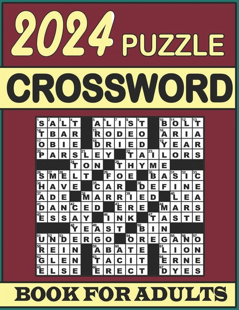 2024 Crossword Puzzle Book For Adults: Large Print,100 Difficult