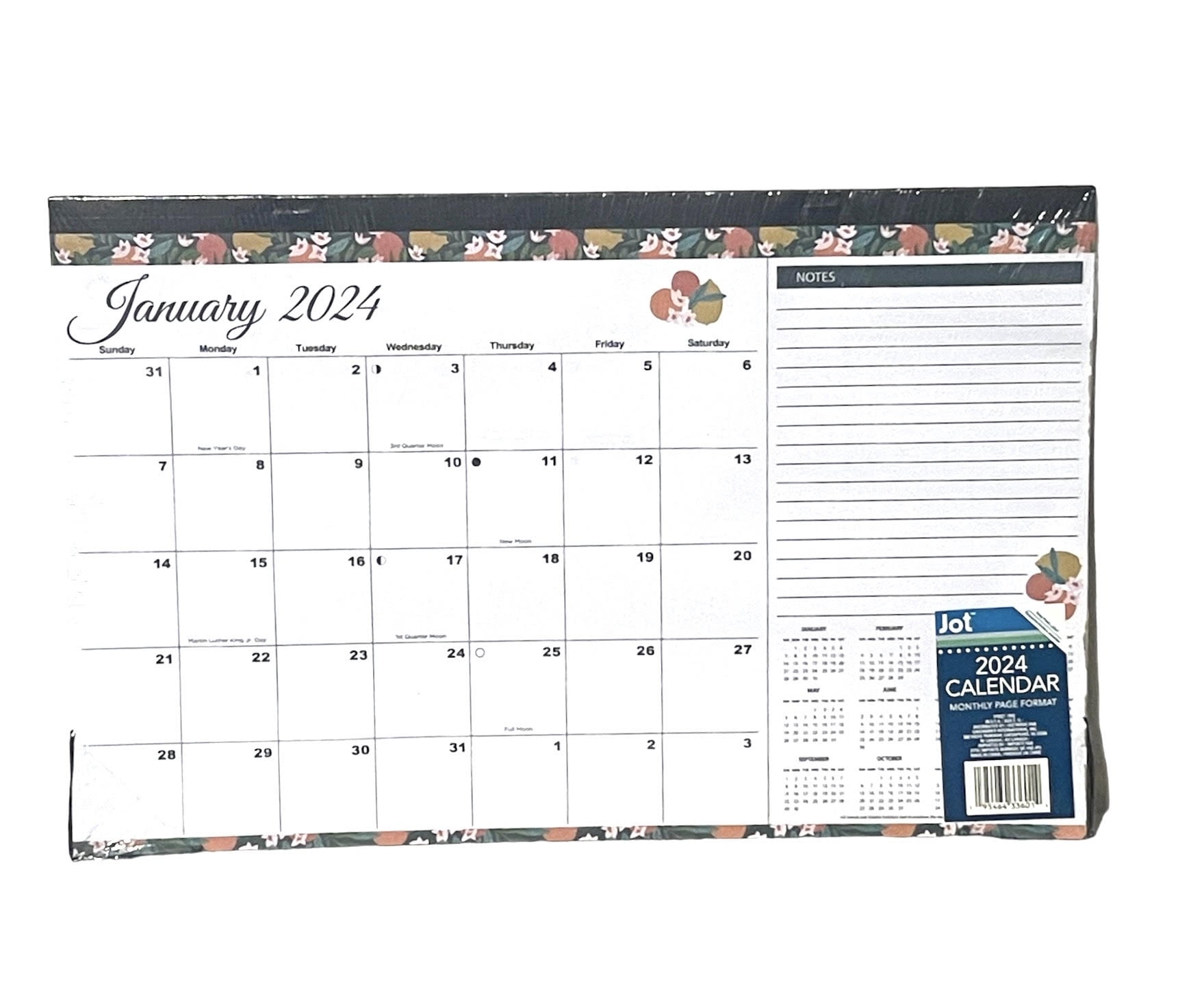 2025 DESK CALENDAR Flower Trim 11” X 17” 12 Month Desk Calendar