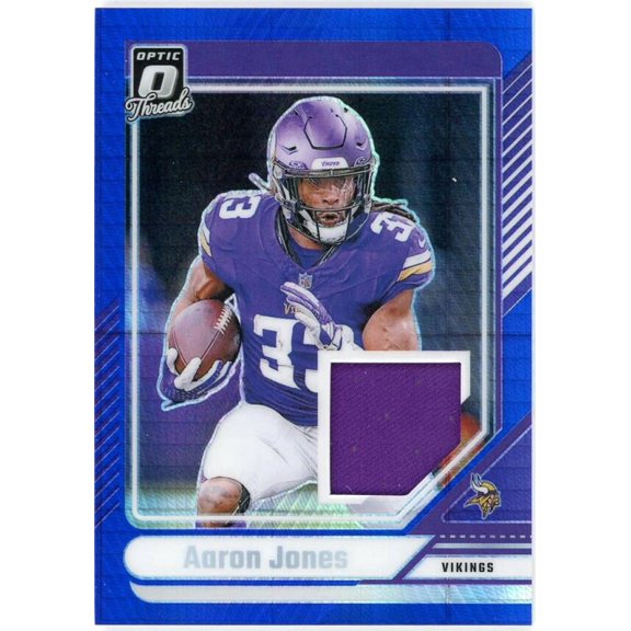 2024 DONRUSS OPTIC DONRUSS THREADS BLUE HYPER #15 AARON JONES MINNESOTA VIKINGS
