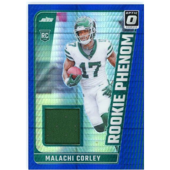 2024 DONRUSS OPTIC ROOKIE PHENOMS BLUE HYPER #27 MALACHI CORLEY NEW YORK JETS
