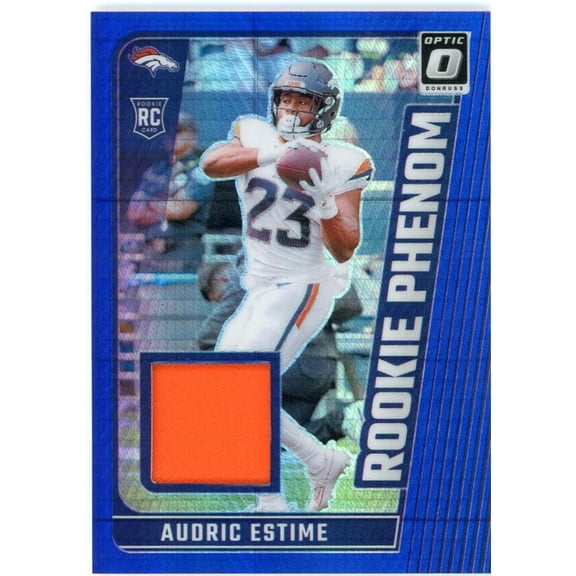 2024 DONRUSS OPTIC ROOKIE PHENOMS BLUE HYPER #3 AUDRIC ESTIME DENVER BRONCOS