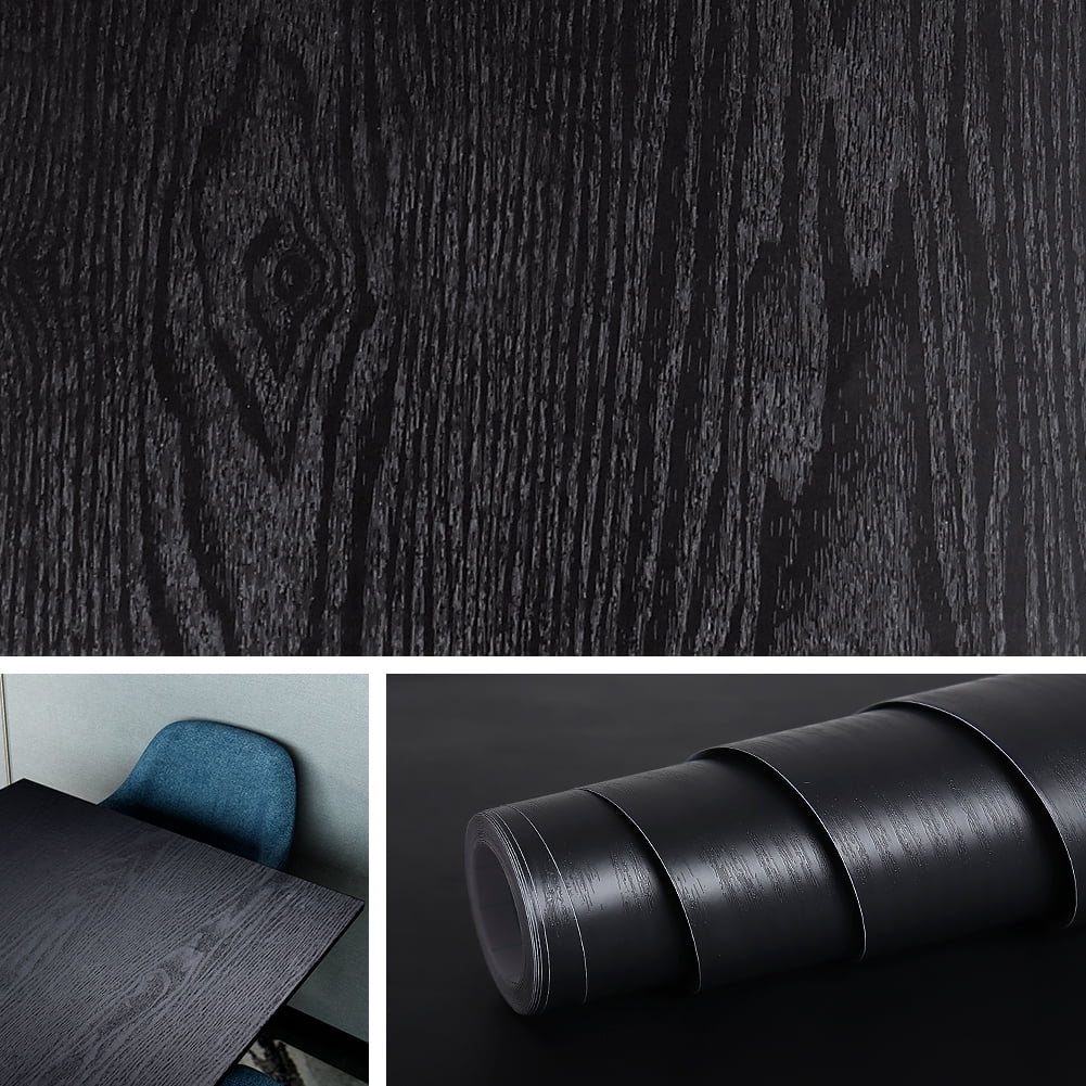 2024 DREAMFIRE Black Thicken Contact Paper Wood Peel and Stick Wall